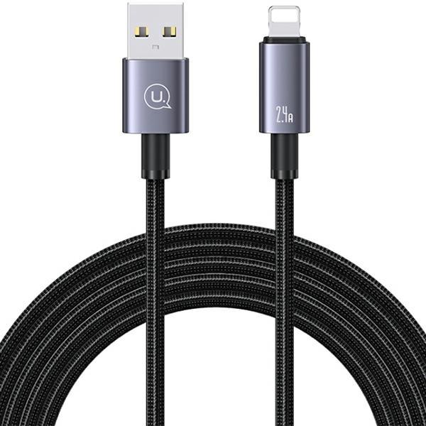 USAMS Lightning Kabel USB 2,4A 1,2 m SJ667USB01 - Stål