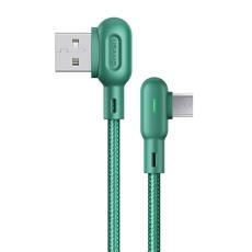 USAMS - USAMS Kabel vinkel U57 microUSB 1.2m gr&ouml;n SJ458USB02