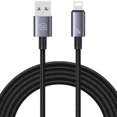 USAMS - USAMS Lightning Kabel USB 2,4A 1,2 m SJ667USB01 - St&aring;l