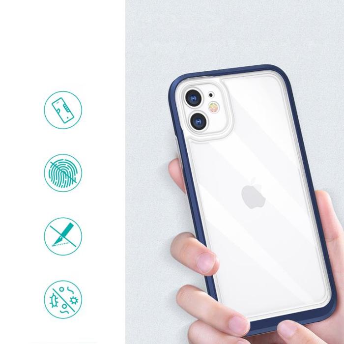OEM - iPhone 12 Skal Clear 3in1 - Blå