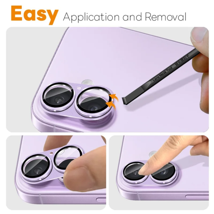 NORTHJO - NORTHJO iPhone 17 Kameralinsskydd Härdat Glas - Lila