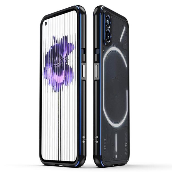 UTGATT1 - Nothing Phone 1 Skal Metall Bumper - Blå