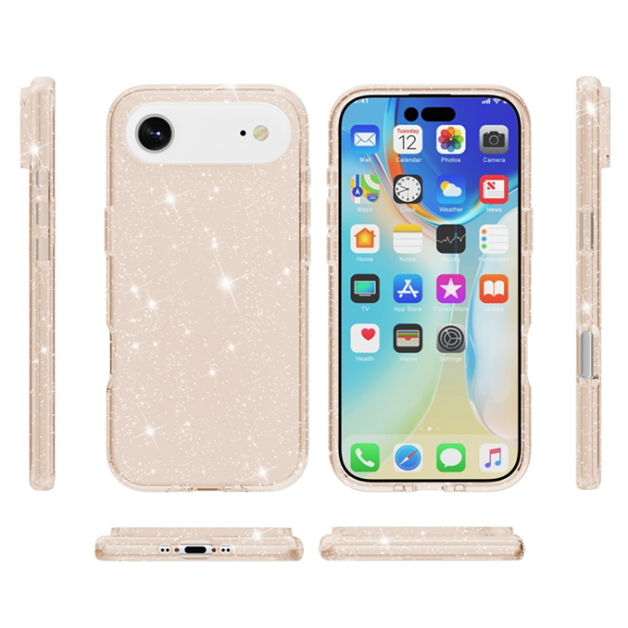 A-One Brand - iPhone 17 Air Mobilskal Glittrande Puderglitter - Guld
