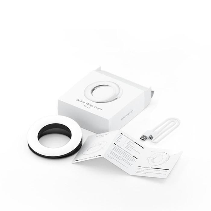 OEM - LED-Ringlampa Clip-on Selfie-lampa för Youtube Live-möte XJ19 - Svart