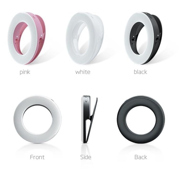 OEM - LED-Ringlampa Clip-on Selfie-lampa för Youtube Live-möte XJ19 - Svart