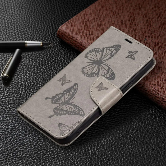 Taltech - Xiaomi 13 Lite 5G Plånboksfodral Fjärilstryck - Grå
