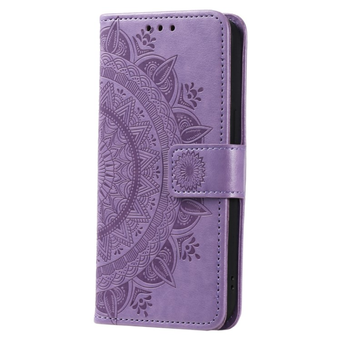 OEM - Galaxy A24 4G Plånboksfodral Imprinted Mandala Flower - Lila