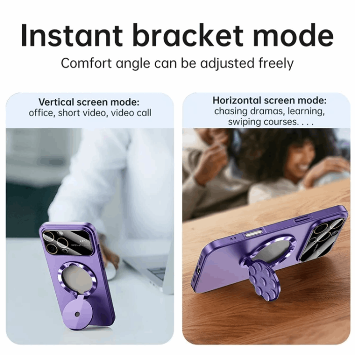 OEM - iPhone 14 Pro Mobilskal Magsafe Sugkopphållare Kickstand - Lila