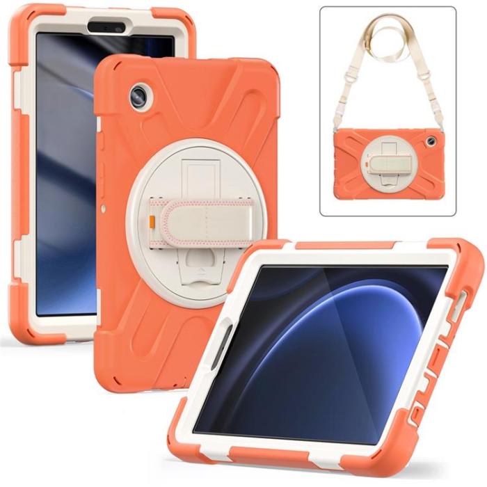 A-One Brand - Galaxy Tab A9 Skal Kickstand Handrem Med Axelrem - Orange