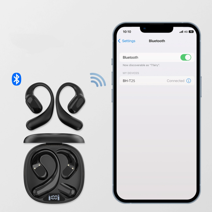 Choetech - Choetech On-ear Trådlösa Hörlurar TWS OWS - Svart