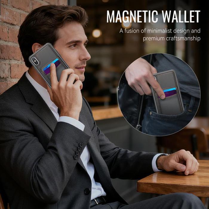 OEM - JEEHOOD Mobilskal till iPhone XS Max MagSafe Läder - Svart