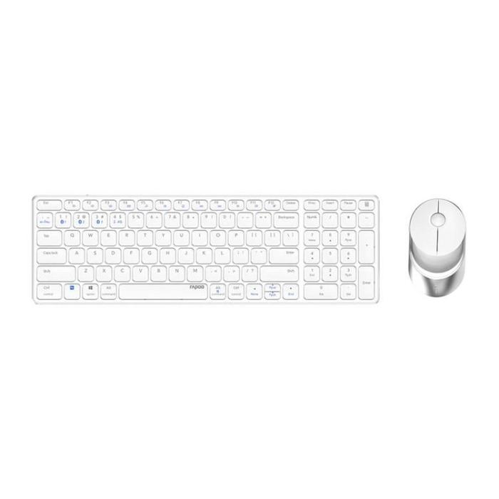 Rapoo - Rapoo Tangentbord/Mus-set 9750M Multi-Mode Trådlöst - Vit