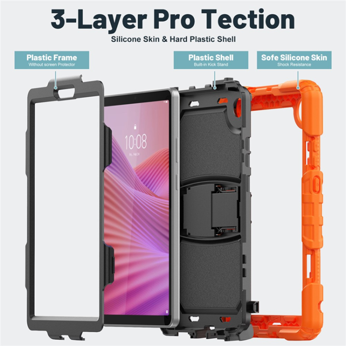 A-One Brand - Lenovo Tab K9 Skal TB305FU med Axelrem Kickstand - Orange