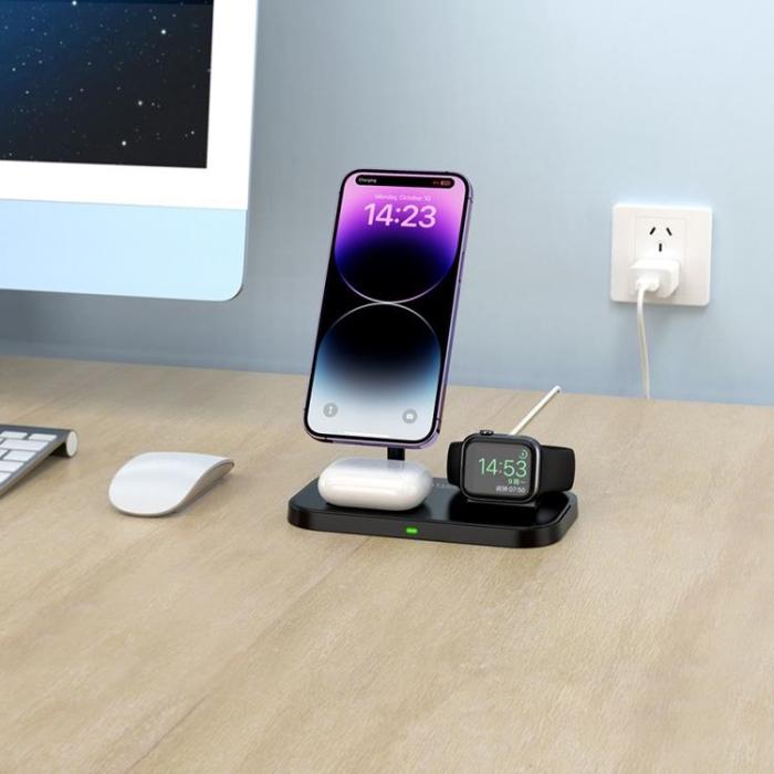 Tech-Protect - Tech-Protect 3-in-1 Trådlös Laddare Magsafe iPhone, Apple Watch, AirPods