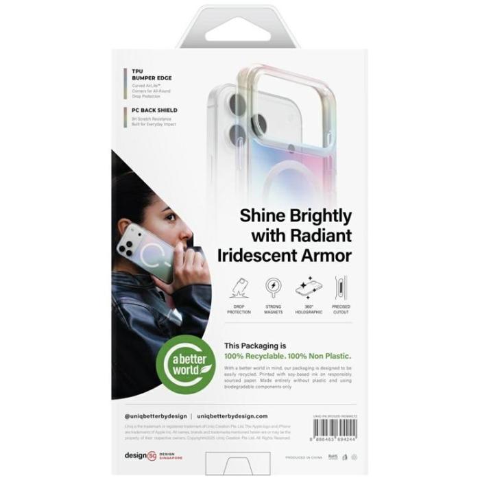 UNIQ - UNIQ iPhone 17 Pro Mobilskal MagSafe Iridescia - Midnattskvarts