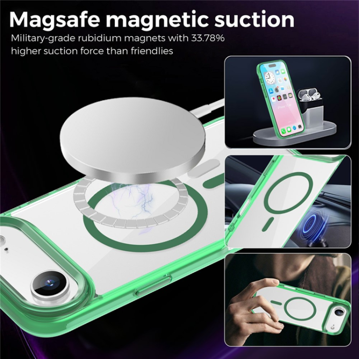 A-One Brand - iPhone Air Mobilskal MagSafe TPU+PC - Transparent Grön