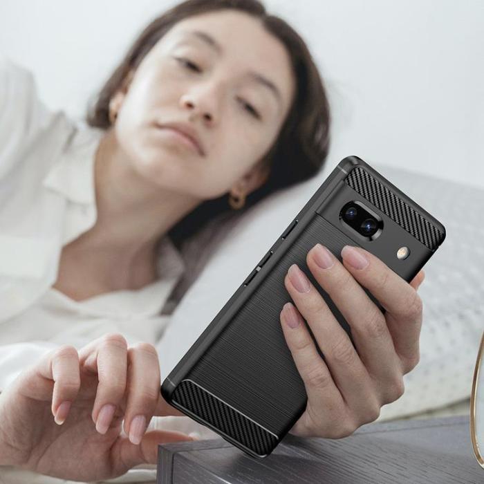 OEM - Google Pixel 7a Mobilskal Carbon Silikon - Svart