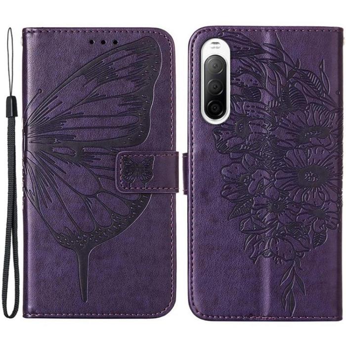A-One Brand - Sony Xperia 10 IV Plånboksfodral Butterfly - Lila