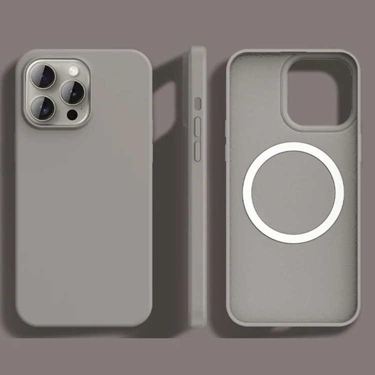 iPhone 15 Pro Mobilskal MagSafe Ultra Thin Silikon (Grå) | 2353 | AlltMobil