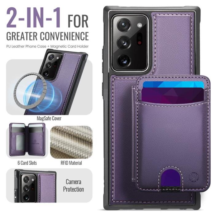 OEM - JEEHOOD Samsung Galaxy Note20 Ultra Fodral KonstLäder - Lila