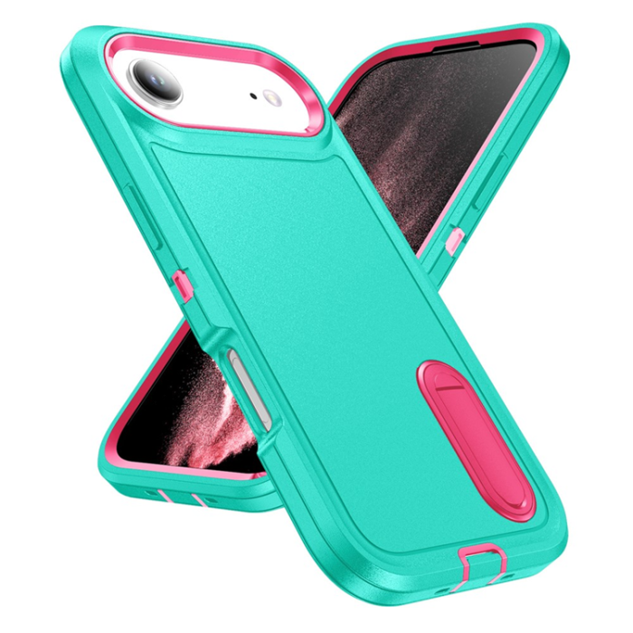A-One Brand - iPhone 17 Air Mobilskal Kickstand Silikon - ljusgrön/Rosa