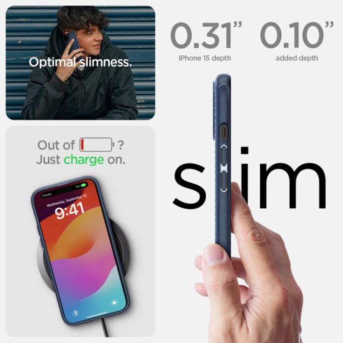 Spigen - Spigen iPhone 15 Mobilskal Magsafe Armor - Matte Svart