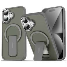 A-One Brand - iPhone 17 Mobilskal MagSafe PC+TPU med Kickstand - Titangrå