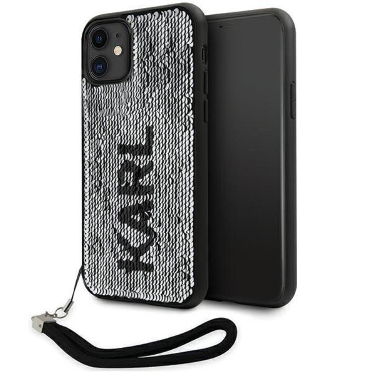 Karl Lagerfeld iPhone 11/XR Mobilskal Sequins Cord - Silver | 2353 | AlltMobil