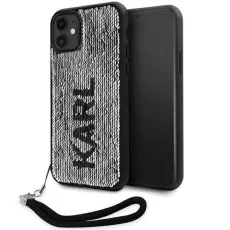 KARL LAGERFELD - Karl Lagerfeld Mobilskal till iPhone 11/XR Sequins Cord - Silver