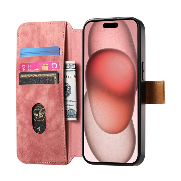 A-One Brand - Plånboksfodral För iPhone 17 Armband Kickstand - Rosa