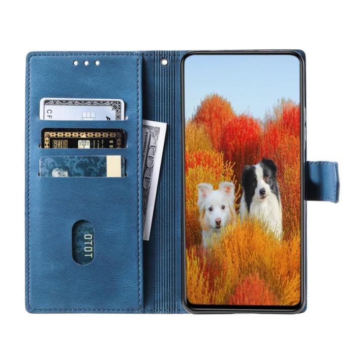 TTUDRCH - TTUDRCH Samsung Galaxy A57 Plånboksfodral Konstläder RFID Skydd - Blå
