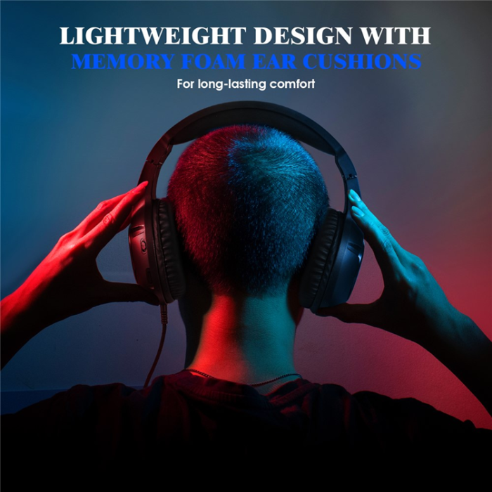 KOTION EACH - KOTION EACH Over-Ear Gaming Hörlurar med Adapterkabel LED-ljus S20