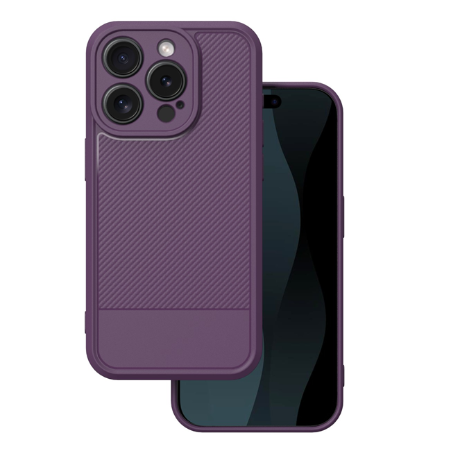 iPhone 15 Pro Mobilskal Simple Carbon (Lila) | 2353 | AlltMobil