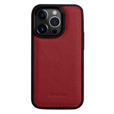 Melkco - MELKCO Mobilskal till iPhone 14 Pro Max &Auml;kta L&auml;der + Mikrofiber + PC R&ouml;d