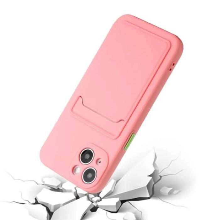 Taltech - iPhone 15 Mobilskal Korthållare TPU - Rosa