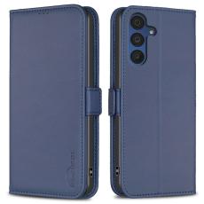 BINFEN COLOR - BINFEN Samsung Galaxy A35 5G Fodral Konstl&auml;der Flip - Bl&aring;