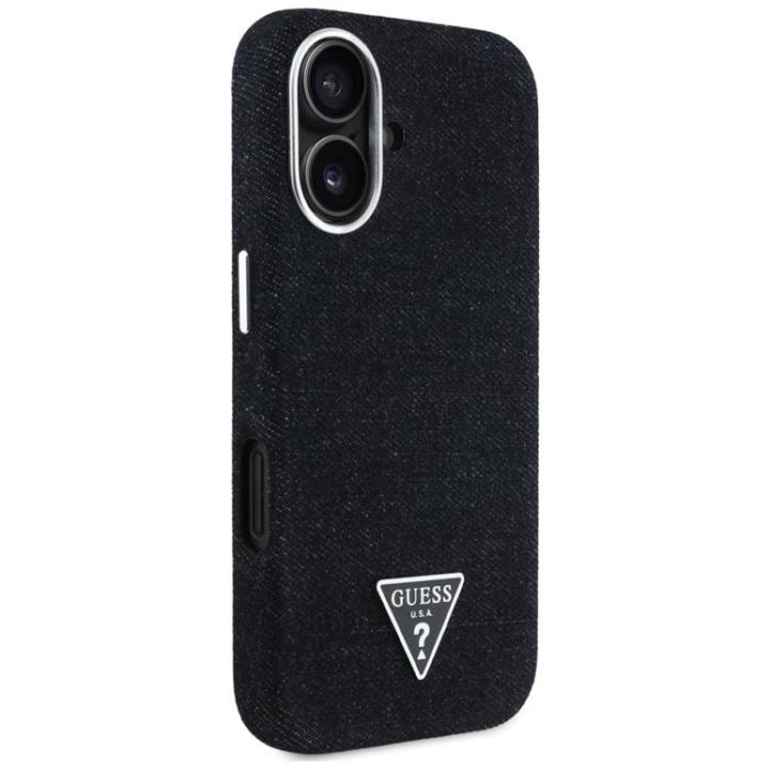 Guess - Guess iPhone 16 Mobilskal MagSafe Denim Triangle Logo - Svart