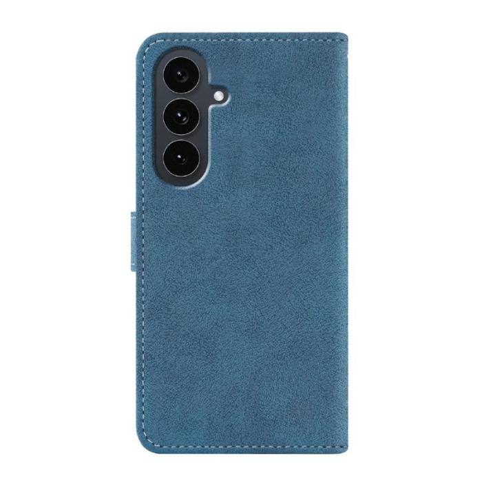 OEM - Samsung Galaxy S26 Plånboksfodral Retro Konstläder - Blå