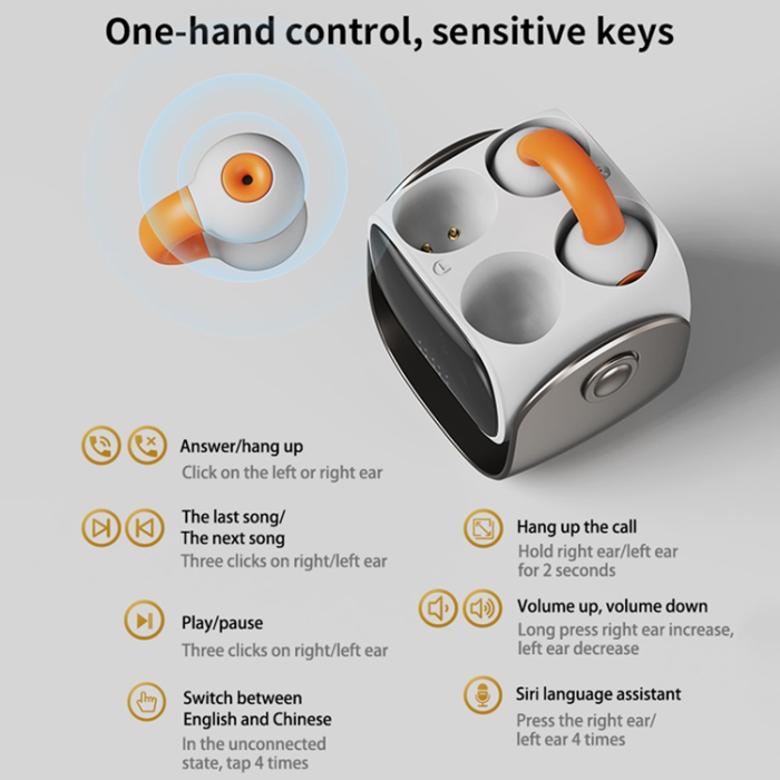 A-One Brand - Trådlösa Hörlurar Ear Clip Bluetooth Sports Stereo QH51