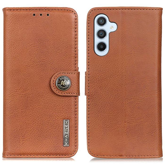 KHAZNEH - KHAZNEH Galaxy S23 FE Plånboksfodral Cowhide - Brun