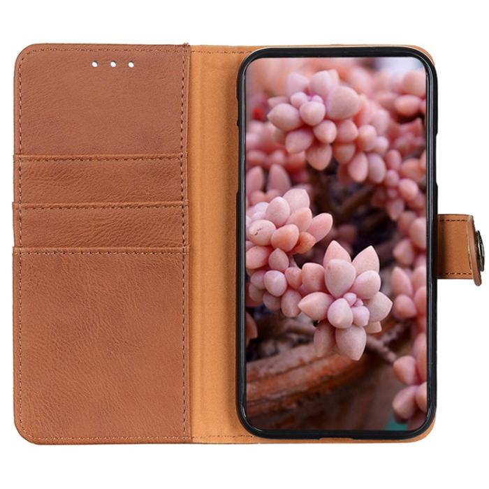 KHAZNEH - KHAZNEH Galaxy S23 FE Plånboksfodral Cowhide - Brun