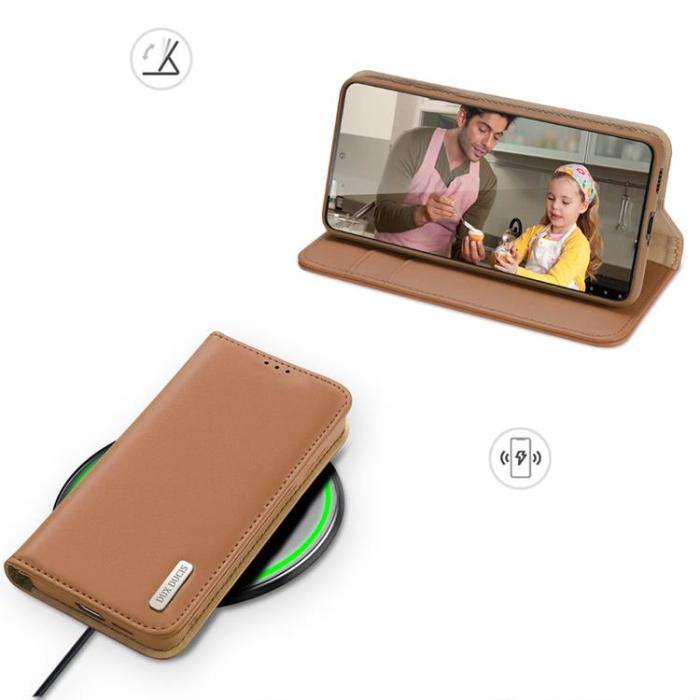 Dux Ducis - Dux Ducis Galaxy S23 Plus Plånboksfodral Äkta Läder RFID Hivo - Brun