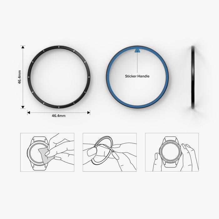 UTGATT5 - Ringke Galaxy Watch 5 Pro (45mm) Skal Bezel Styling Overlay - Silver
