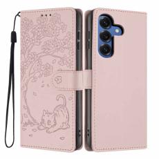 OEM - Pl&aring;nboksfodral f&ouml;r Samsung Galaxy S26 Konstl&auml;der St&auml;ll - Rosa