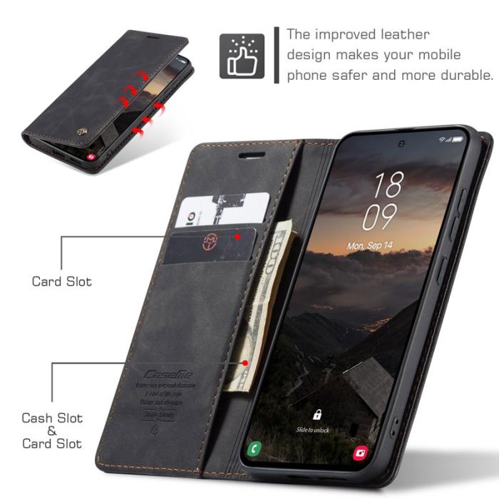 Caseme - CaseMe Plånboksfodral för Samsung Galaxy S26 Konstläder Ställ - Svart