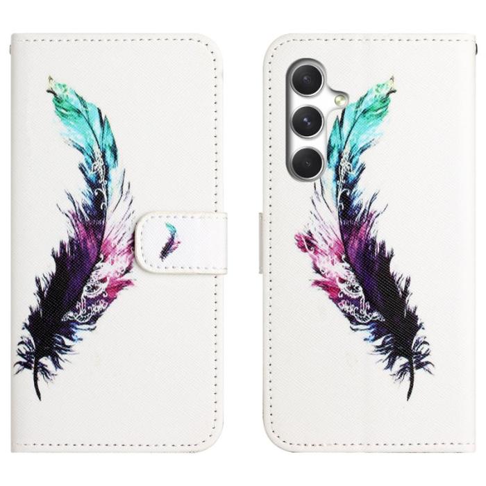 OEM - Plånboksfodral för Samsung Galaxy S26 Konstläder Mönster - Fjäder
