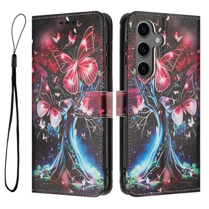 OEM - Plånboksfodral för Samsung Galaxy S26 Konstläder Mönster - Fjärilsträd