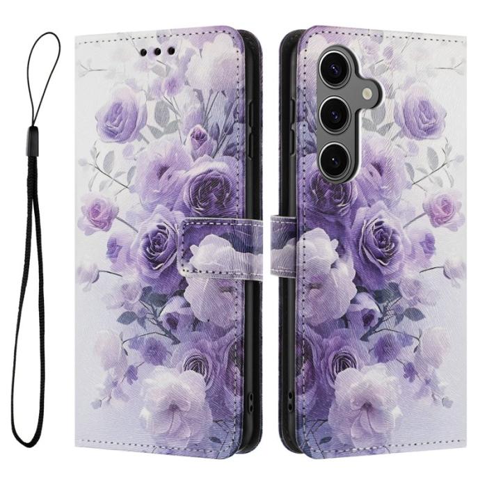 OEM - Plånboksfodral för Samsung Galaxy S26 Konstläder Mönster - Lila Ros