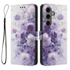 OEM - Pl&aring;nboksfodral f&ouml;r Samsung Galaxy S26 Konstl&auml;der M&ouml;nster - Lila Ros