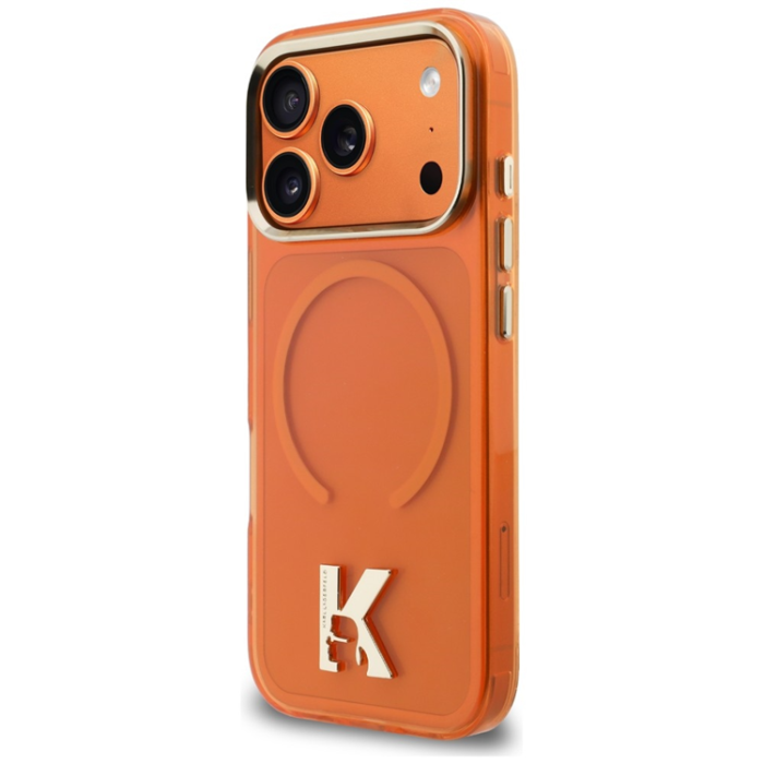 KARL LAGERFELD - Karl Lagerfeld iPhone 17 Pro Mobilskal Magsafe IML K Head Logo - Orange